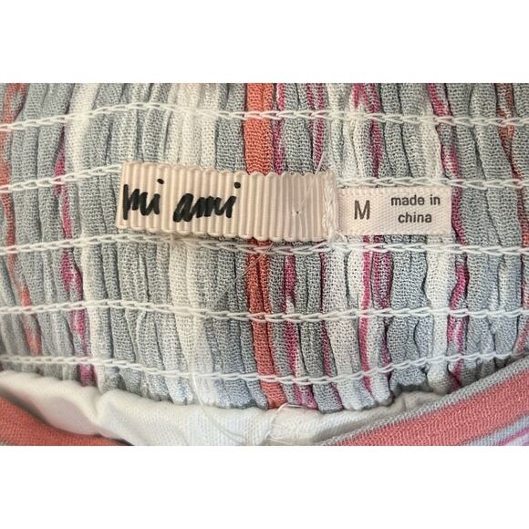 Mi Ami Kelly Striped Wide Leg Asymmetrical Hem Pants Womens Size Medium Rayon - Picture 3 of 9